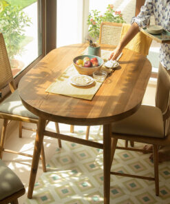 wooden four seater oval dining table – ZR03