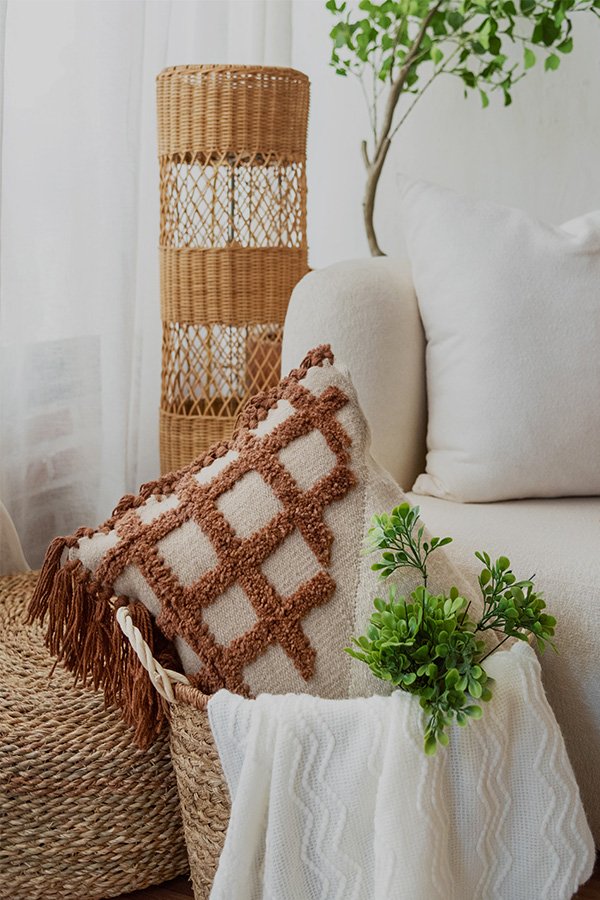 Brown Squares Cushion