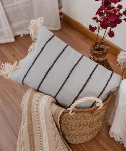 Blue Black Lines Cushion