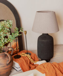 Dark Night Table Lamp Grey Cap