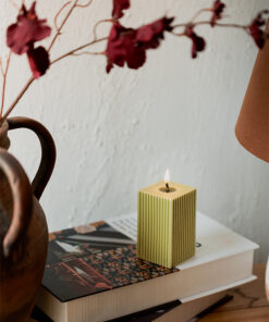 Mint Ribbed Candle