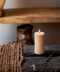 Rose Ribbed Circle Candle