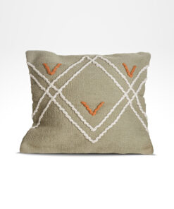 Olive White Lines Cushion